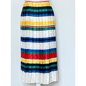 Vintage Rainbow‎ Pleated  Peter And Ashley Flowy Grandma core Midi Skirt 80s-90s